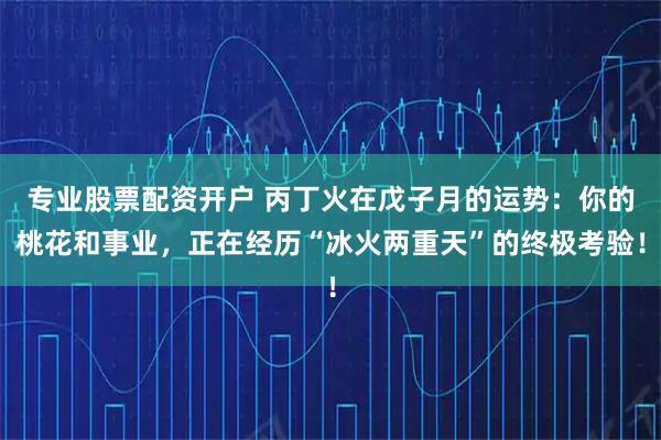 专业股票配资开户 丙丁火在戊子月的运势：你的桃花和事业，正在经历“冰火两重天”的终极考验！